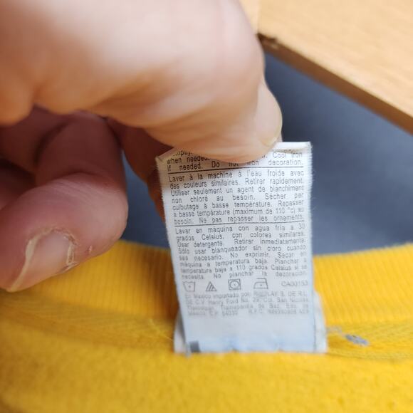 Champion Reverse Weave Sweatshirt Mens XXL 2XL Yellow Heavyweight Distressed - Picture 5 of 15